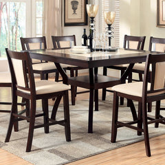 Brent Dark Cherry/Ivory 7 Pc Counter Ht Table Set - Ornate Home