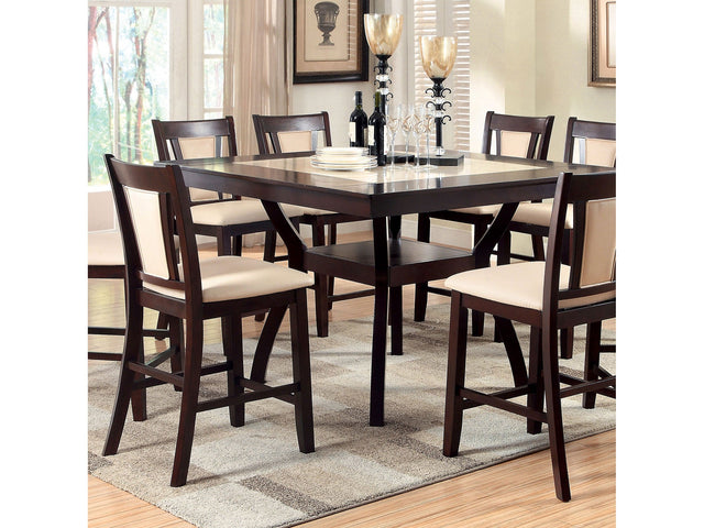Brent Dark Cherry/Ivory 9 Pc. Counter Height  Dining Room Set - Ornate Home