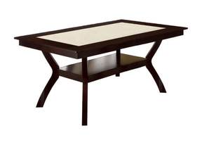 Brent Dark Cherry/Ivory Dining Table - Ornate Home