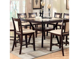 Brent II Dark Cherry & Ivory 7pc Counter Ht. Dining Room Set - Ornate Home