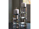 Brentley Clear/Silver Finish Candle Holder Set (Set of 2) - Ornate Home