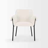 Brently Cream Curved Back Dining Arm Chair (Set of 2) - Ornate Home