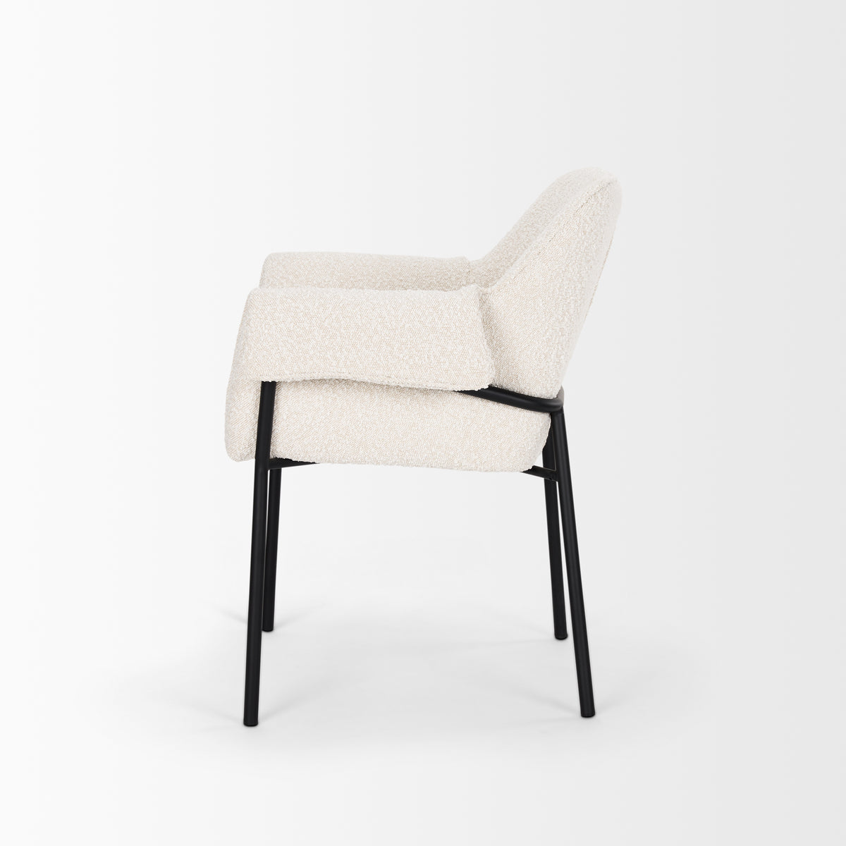 Brently Cream Curved Back Dining Arm Chair (Set of 2) - Ornate Home