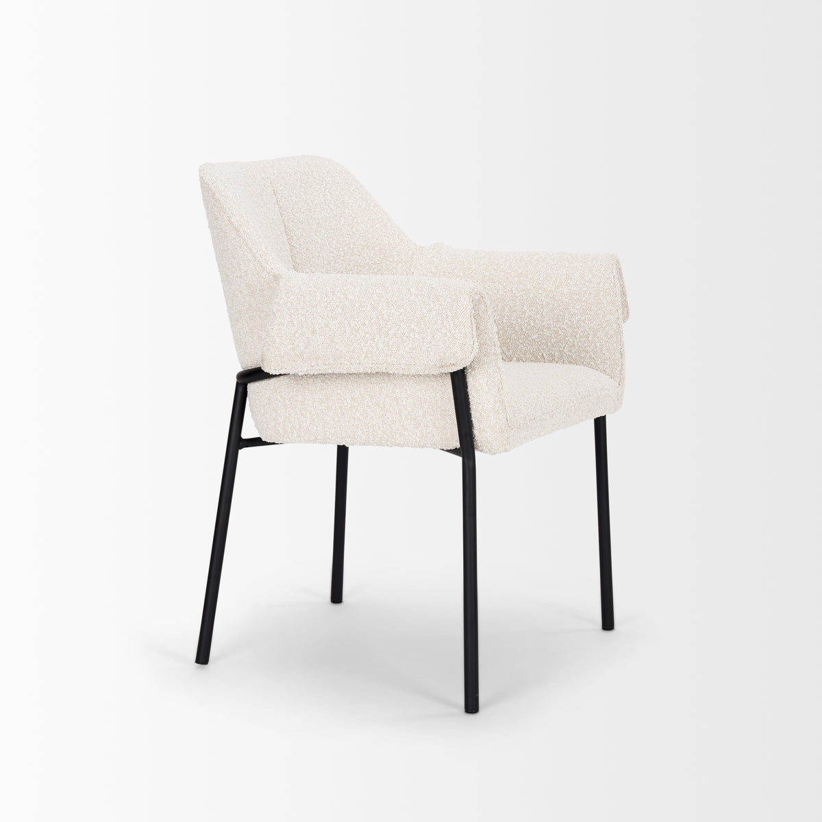 Brently Cream Curved Back Dining Arm Chair (Set of 2) - Ornate Home