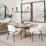 Brently Cream Curved Back Dining Arm Chair (Set of 2) - Ornate Home
