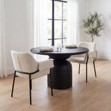 Brently Cream Curved Back Dining Arm Chair (Set of 2) - Ornate Home