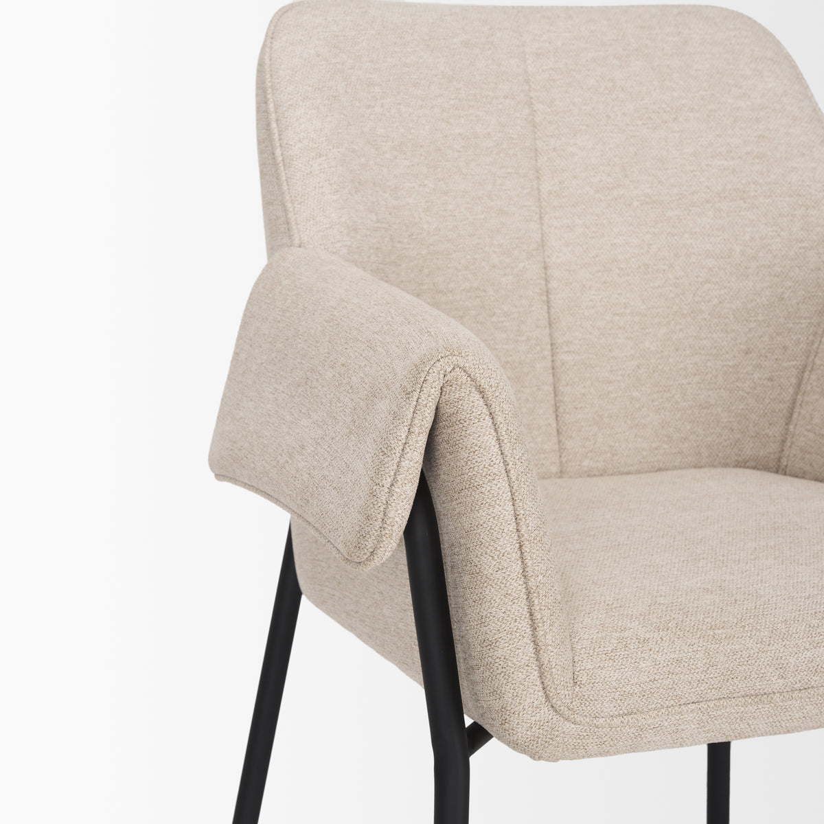 Brently Oatmeal Curved Back Dining Arm Chair (Set of 2) - Ornate Home