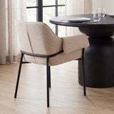 Brently Oatmeal Curved Back Dining Arm Chair (Set of 2) - Ornate Home