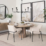 Brently Oatmeal Curved Back Dining Arm Chair (Set of 2) - Ornate Home