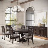 Brentwood Arbor Oak 102 Dining Table w/ 4 Slat Back Chairs - Ornate Home
