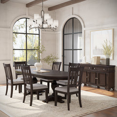 Brentwood Arbor Oak 102 Dining Table w/ 4 Slat Back Chairs - Ornate Home
