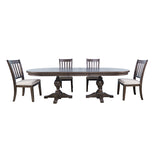 Brentwood Arbor Oak 102 Dining Table w/ 4 Slat Back Chairs - Ornate Home