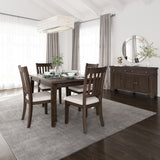 Brentwood Arbor Oak 72 Extension Dining Table w/ 4 Slat Back Chairs - Ornate Home