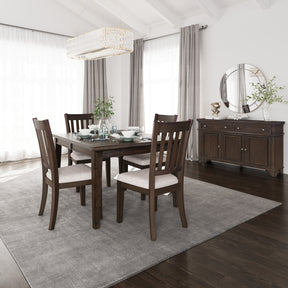 Brentwood Arbor Oak 72 Extension Dining Table w/ 4 Slat Back Chairs - Ornate Home