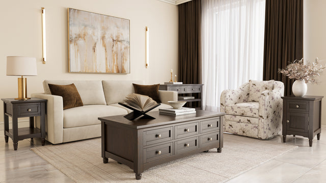 Brentwood Arbor Oak Castered Leg Cocktail Table - Ornate Home