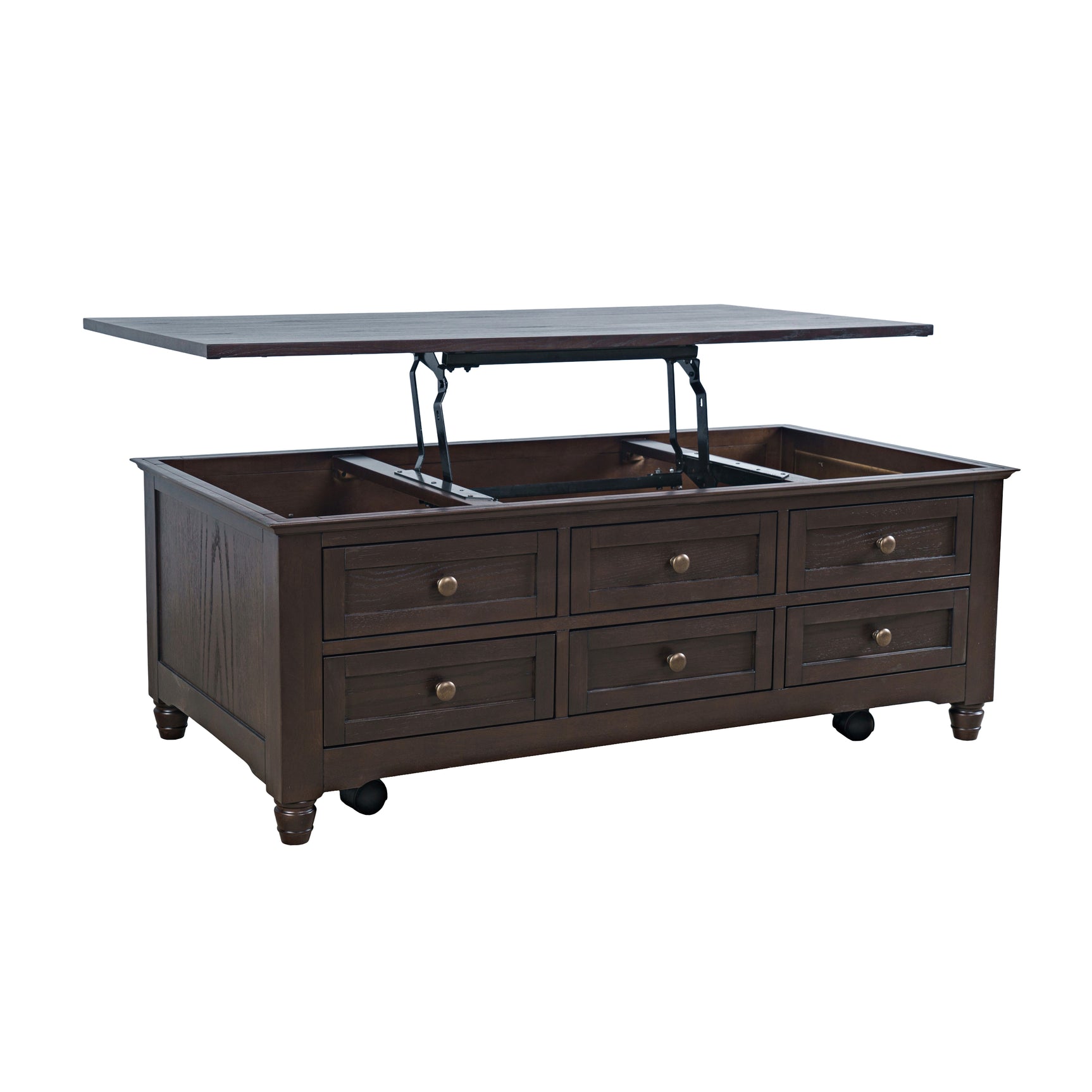 Brentwood Arbor Oak Castered Lift Top Cocktail Table - Ornate Home