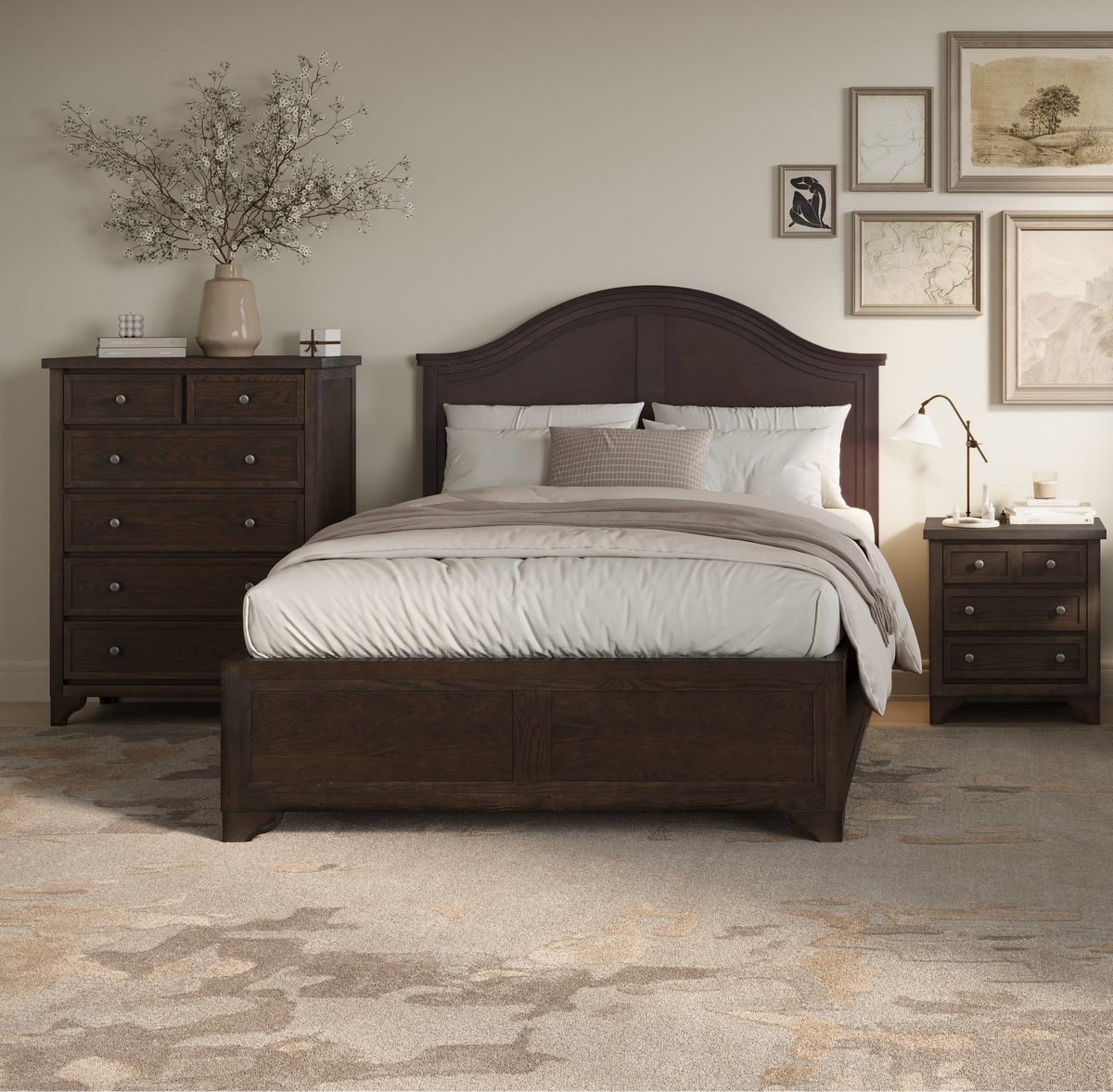 Brentwood Arbor Oak King Bed - Ornate Home
