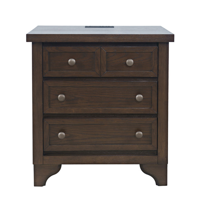 Brentwood Arbor Oak Power Nightstand - Ornate Home
