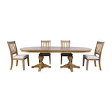 Brentwood Cascade Oak 102 Dining Table w/ 4 Slat Back Chairs - Ornate Home