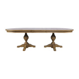 Brentwood Cascade Oak 102 Dining Table w/ 6 Slat Back Chairs - Ornate Home
