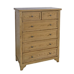 Brentwood Cascade Oak 6 Drawer Chest - Ornate Home