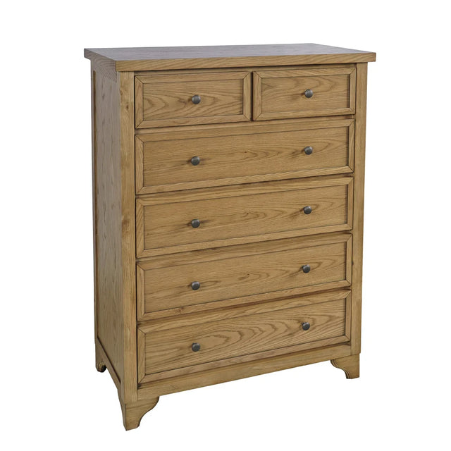 Brentwood Cascade Oak 6 Drawer Chest - Ornate Home