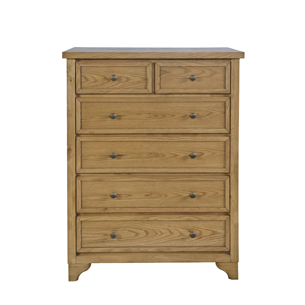 Brentwood Cascade Oak 6 Drawer Chest - Ornate Home