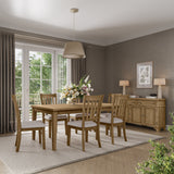 Brentwood Cascade Oak 72 Extension Dining Table w/ 4 Slat Back Chairs - Ornate Home