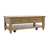 Brentwood Cascade Oak Castered Leg Cocktail Table - Ornate Home