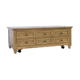 Brentwood Cascade Oak Castered Lift Top Cocktail Table - Ornate Home