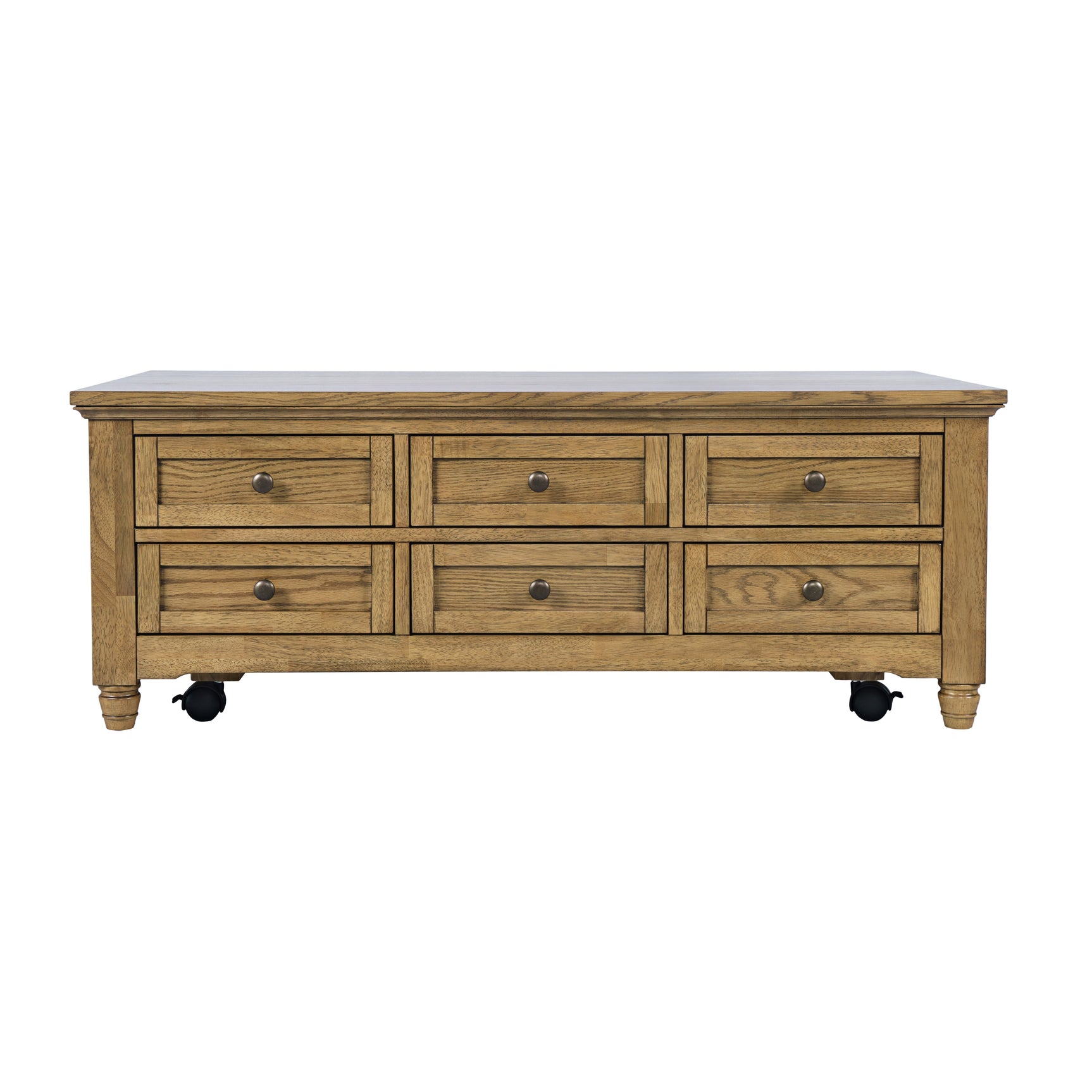 Brentwood Cascade Oak Castered Lift Top Cocktail Table - Ornate Home