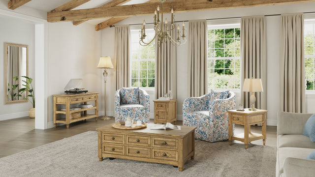 Brentwood Cascade Oak Castered Lift Top Cocktail Table - Ornate Home