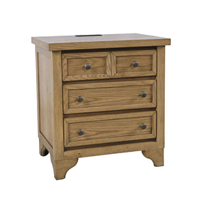 Brentwood Cascade Oak Power Nightstand - Ornate Home