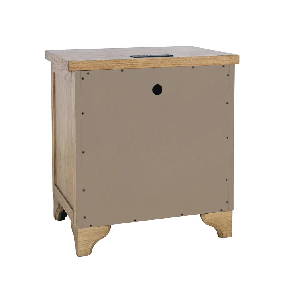 Brentwood Cascade Oak Power Nightstand - Ornate Home