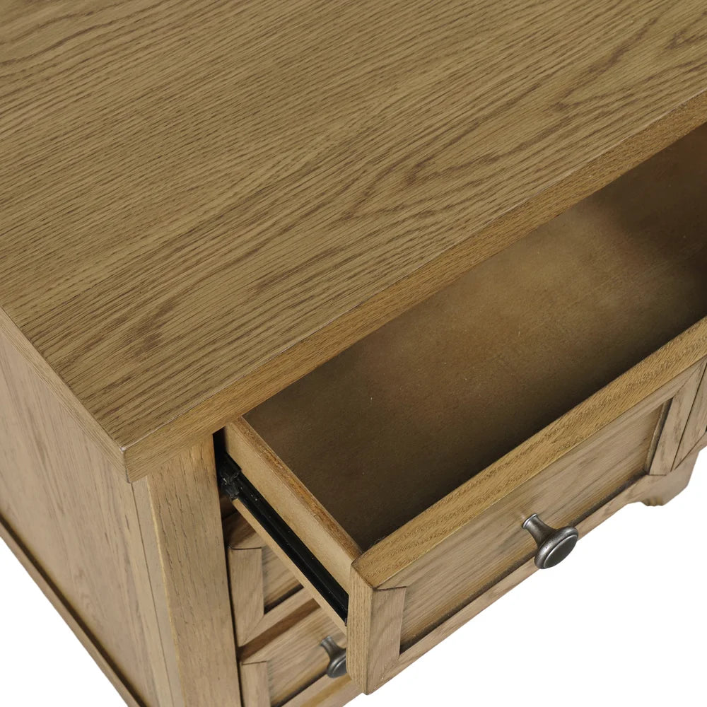 Brentwood Cascade Oak Power Nightstand - Ornate Home