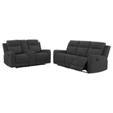 Brentwood Dark Charcoal 2-piece Upholstered Reclining Sofa Set - Ornate Home