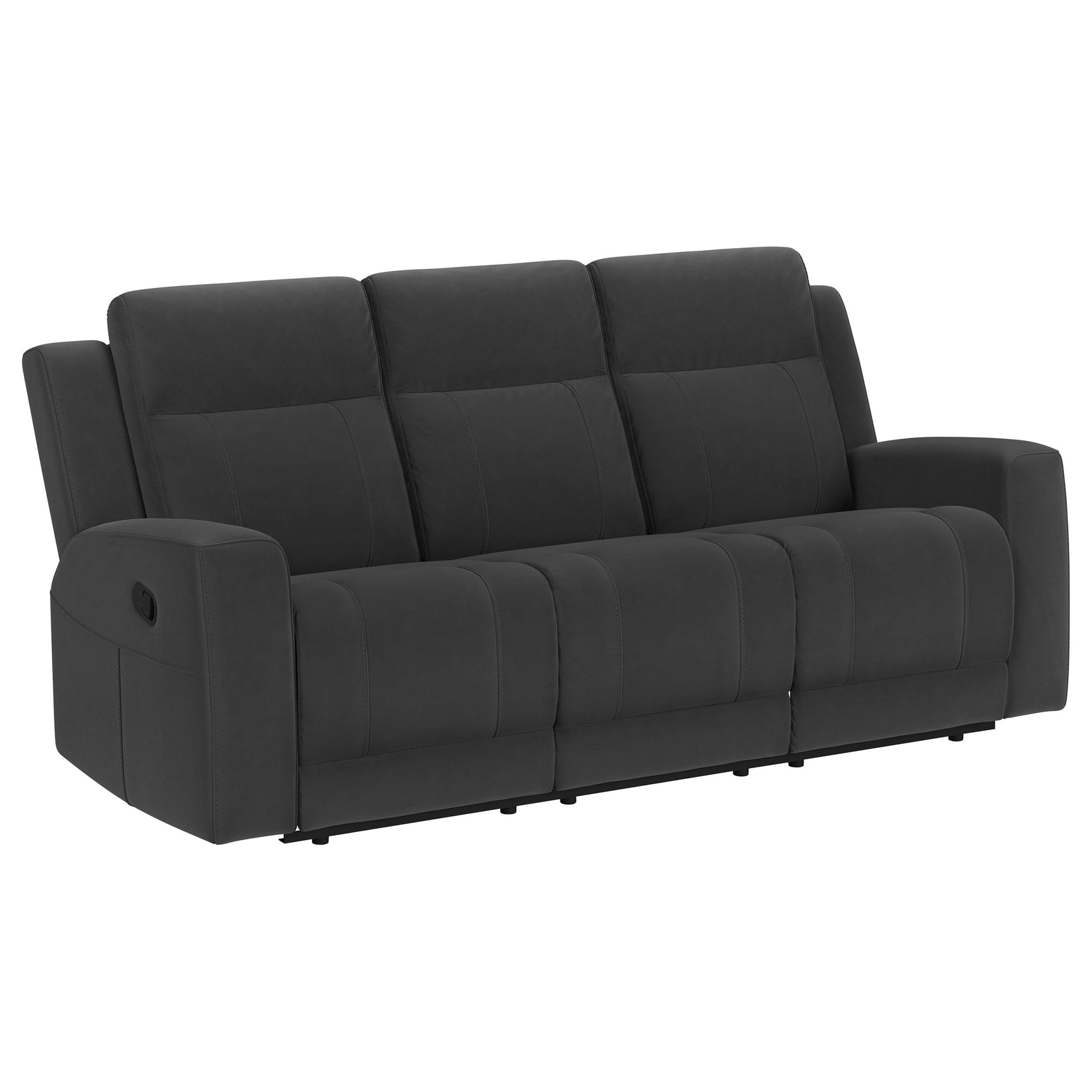 Brentwood Dark Charcoal 2-piece Upholstered Reclining Sofa Set - Ornate Home