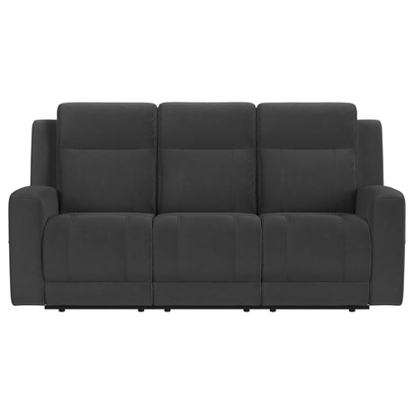 Brentwood Dark Charcoal 2-piece Upholstered Reclining Sofa Set - Ornate Home