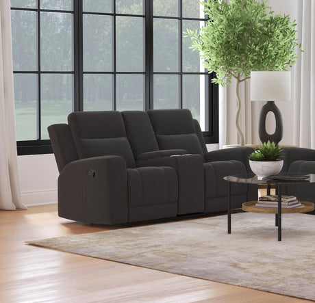 Brentwood Dark Charcoal Reclining Loveseat - Ornate Home