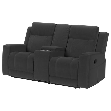 Brentwood Dark Charcoal Reclining Loveseat - Ornate Home