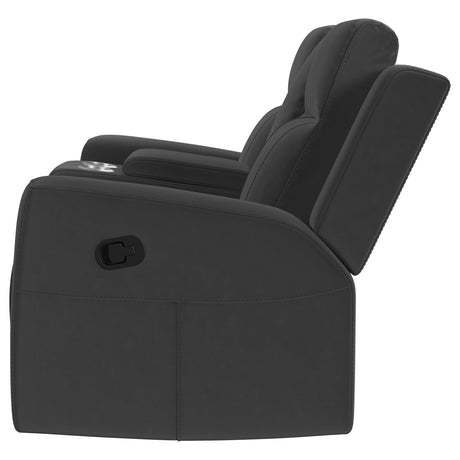 Brentwood Dark Charcoal Reclining Loveseat - Ornate Home