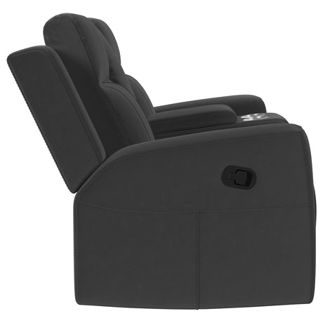 Brentwood Dark Charcoal Reclining Loveseat - Ornate Home