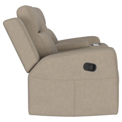 Brentwood Taupe 2-piece Upholstered Reclining Sofa Set - Ornate Home