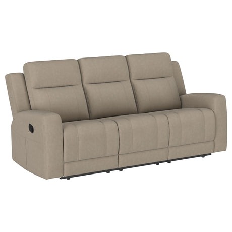 Brentwood Taupe 3-piece Upholstered Reclining Sofa Set - Ornate Home