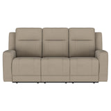 Brentwood Taupe 3-piece Upholstered Reclining Sofa Set - Ornate Home
