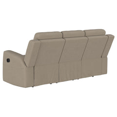 Brentwood Taupe 3-piece Upholstered Reclining Sofa Set - Ornate Home