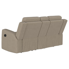 Brentwood Taupe 3-piece Upholstered Reclining Sofa Set - Ornate Home