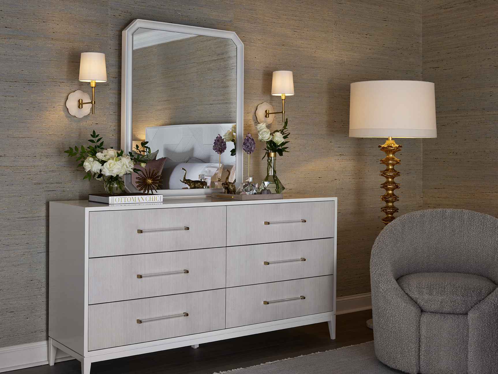Brentwood White Lacquer Dresser - Ornate Home