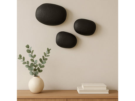 Breton Black Cast Aluminum Wall Sculpture (Set of 3) - Ornate Home