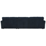 Breton Blue Corduroy Sectional Sofa w/4 Pillows - Ornate Home